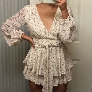 Princess Polly Spotted Long Sleeve Mini Dress